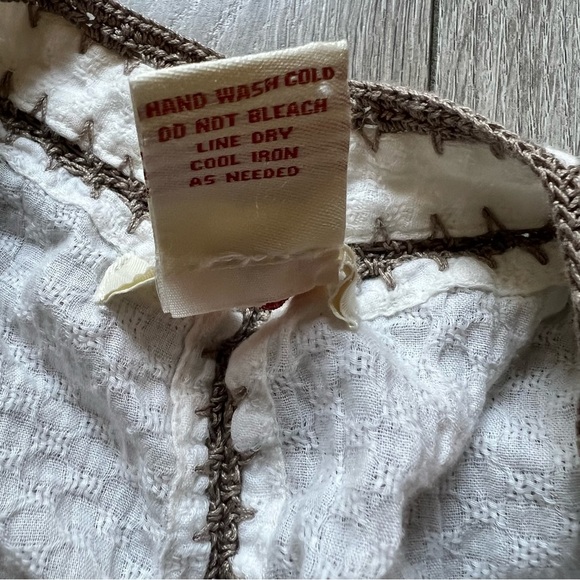 Sundance Peasant Top Embroidered|tunic cream Ivory| boho Sz XS oversized - Picture 10 of 14